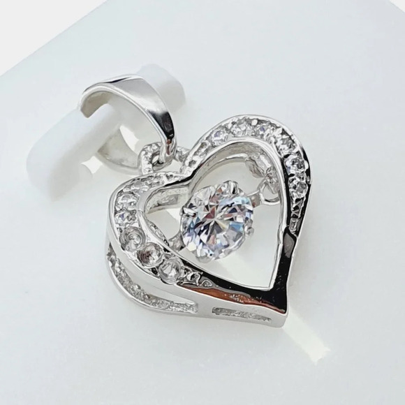 925 Sterling Silver Cubic Zircon Pendant for Women/Girls, US925P1133 - Picture 3 of 7